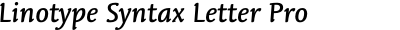 Linotype Syntax Letter Pro Medium Italic